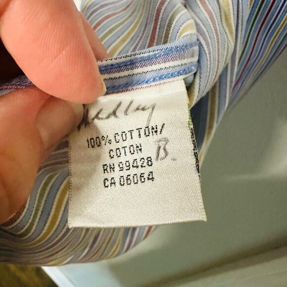Bugatchi Classic Fit Multicolored Striped Button Down Collares Shirt size Medium - Picture 8 of 9